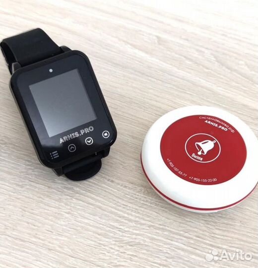 Кнопка вызова персонала и часы в салон красоты