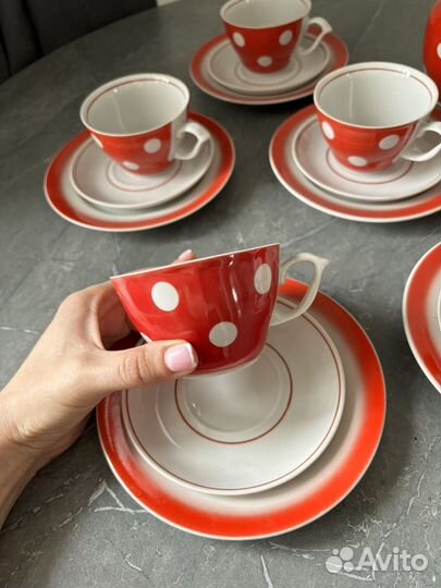 Новый чайный сервиз винтаж фарфор СССР