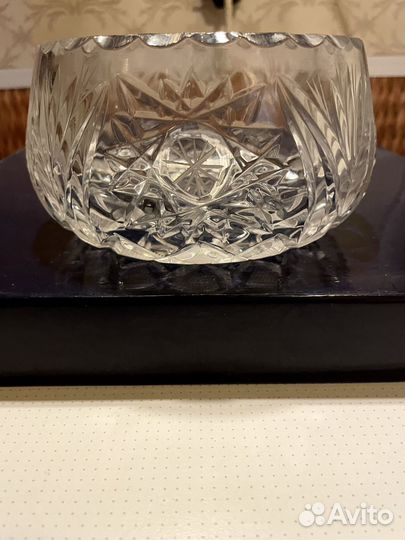 Конфетница чешская. Хрусталь. Винтаж