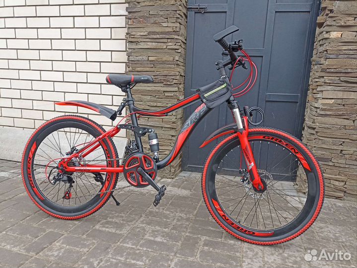 Новый 24 колеса,15 рама двухподвес,21 скорость