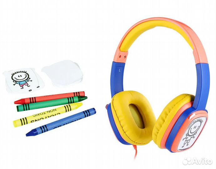 Наушники harper kids HN-302, оранжевый-голубой