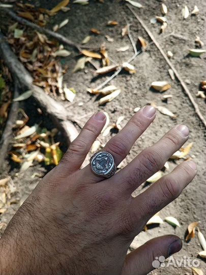 Мужское серебряное кольцо вдв