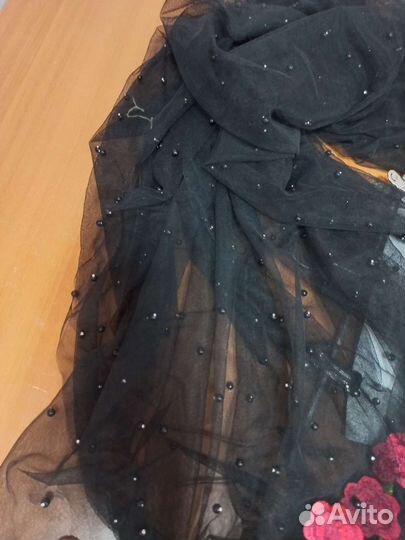 Ткань купонная сетка с вышивкой