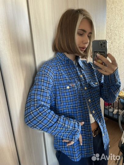 Теплая рубашка в клетку