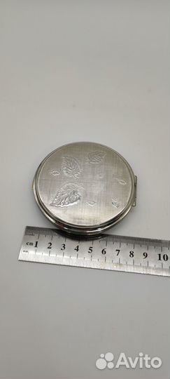 Пудренница карманное зеркало серебрение сер. XX в