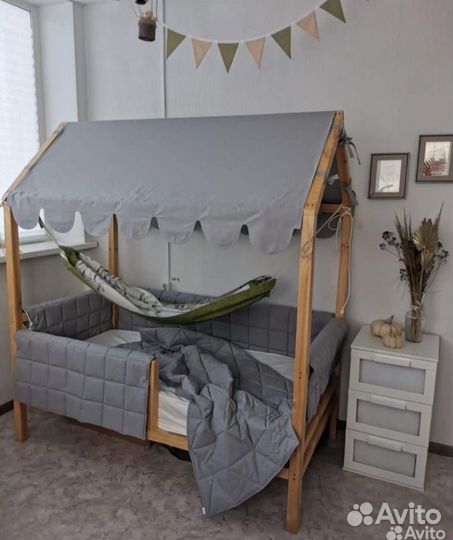 Кровать домик без покраски 190х80