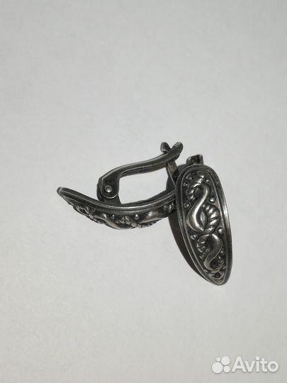 Винтажные серебряные серьги, СССР, 1980г