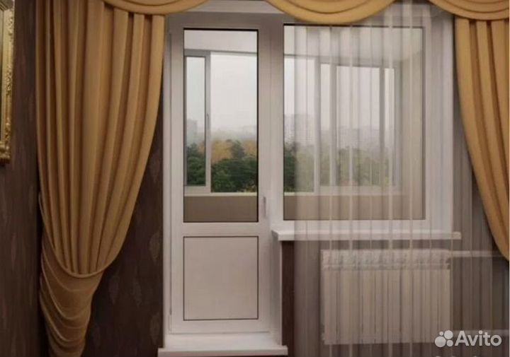 Пластиковые окна, двери, Остекление балконов