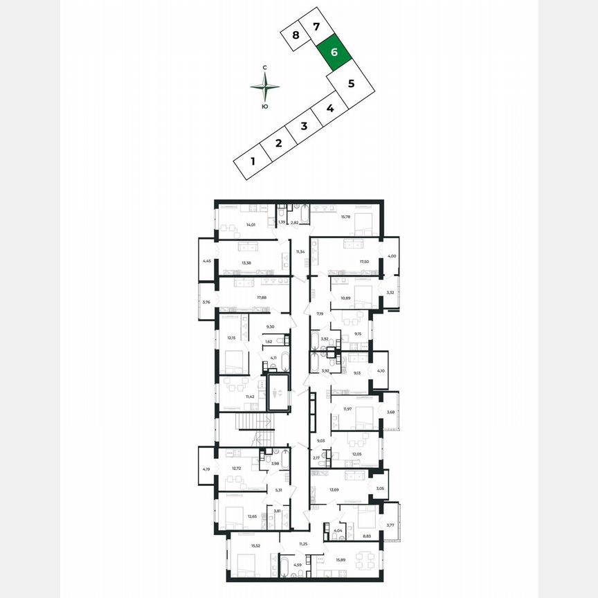 2-к. квартира, 57,6 м², 7/8 эт.