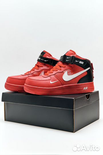 Кроссовки мужские Nike Air Force 1 Mid RedBlack