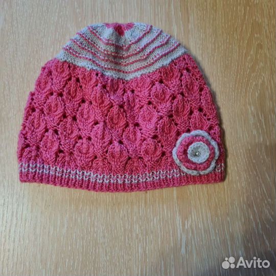 Детская шапка+шарфик осенне-весенняя на 1 год