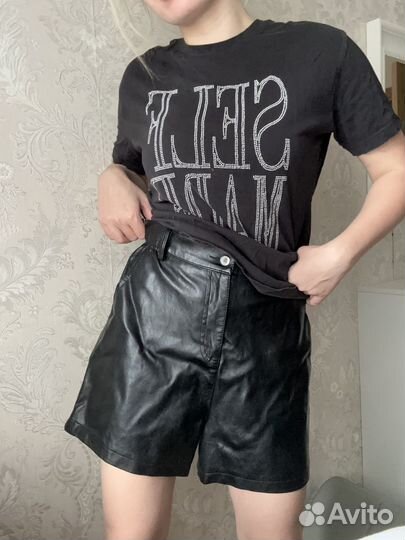 Шорты женские кожаные