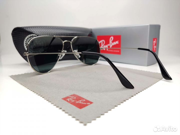 Очки Ray Ban Aviator Black Silver Стекло