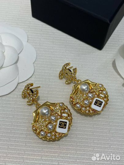 Серьги золотые Chanel