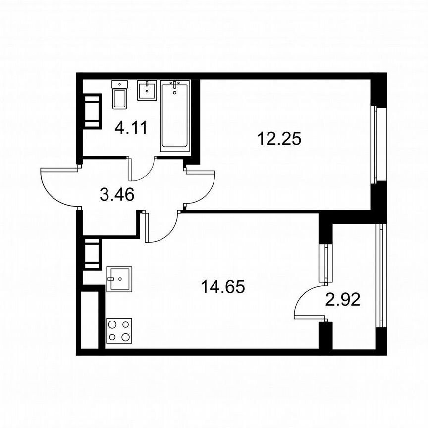 1-к. квартира, 35,9 м², 7/9 эт.