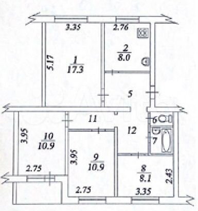 4-к. квартира, 72,9 м², 5/5 эт.