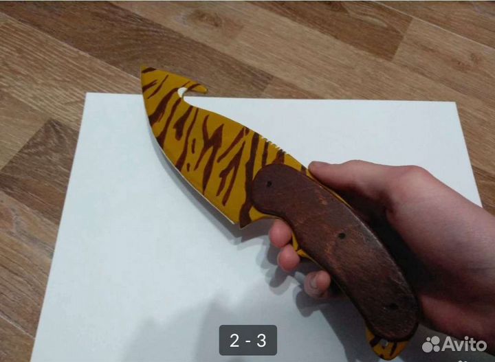 Нож с лезвием крюк зуб тигра из кс го