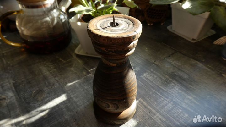 Подсвечник деревянный из дуба ручной работы
