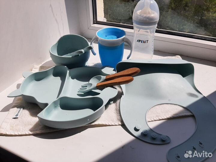 Набор тарелок силиконовых для детей с 6 месяцев