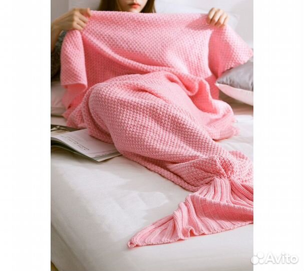 Плед Funfur Хвост русалки 70*140 см розовый