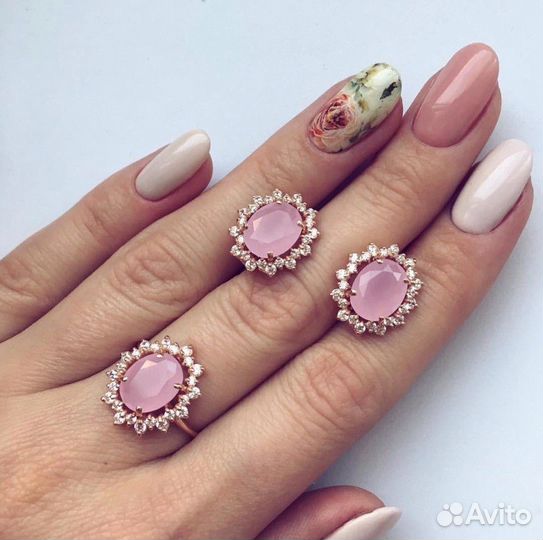 Комплект серьги и кольцо