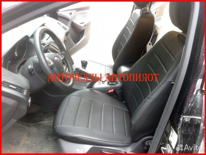 Чехлы Автопилот Ford Focus 3 из экокожи чёрные