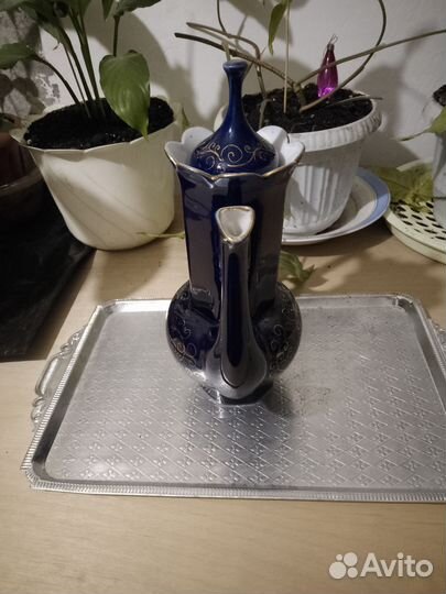 Чайник кобальт с позолотой СССР