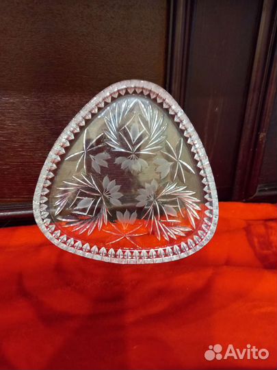 Хрустальный поднос ссср,алмазная огранка