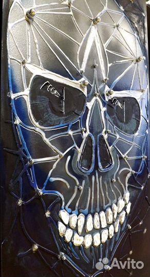 Картина, панно, череп, арт, стимпанк, гейм-арт