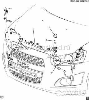 Проводка подкапотная Chevrolet Aveo T300 АКПП