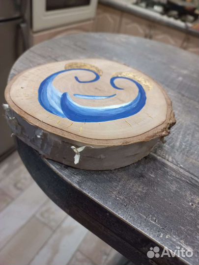 Рисунок на спиле берёзы с мини-мольбертом