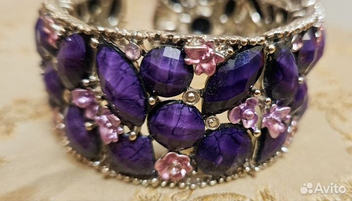 Браслет металл с камнями стразами