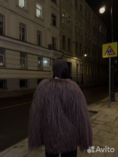 Шуба из эко меха под ламу