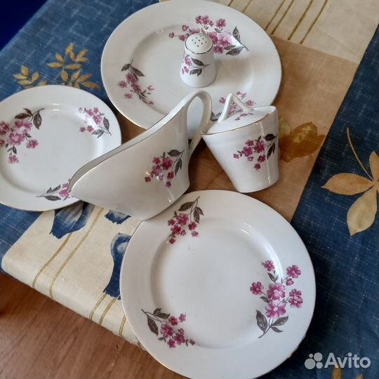 Столовый сервиз СССР с супницей фарфор Дулево