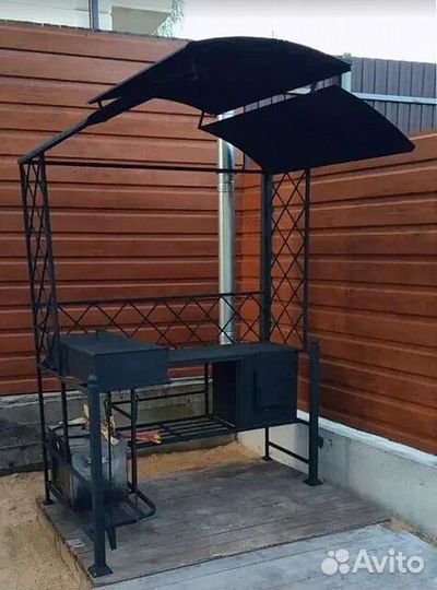 Мангал с печью под казан