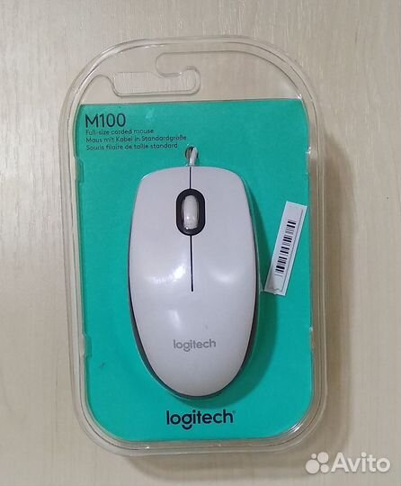 Мышь USB Logitech M100 (черная и белая)