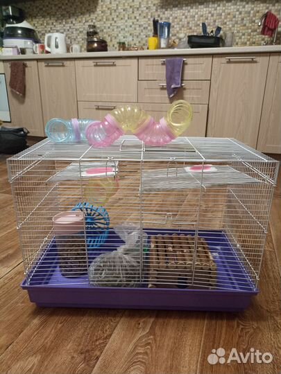 Клетка для хомяка большая с трубой,хаткой