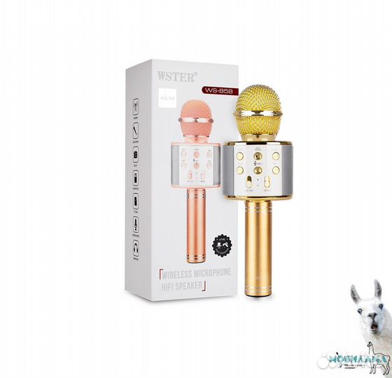 Bluetooth-микрофон WS-858 (бело-золотой)