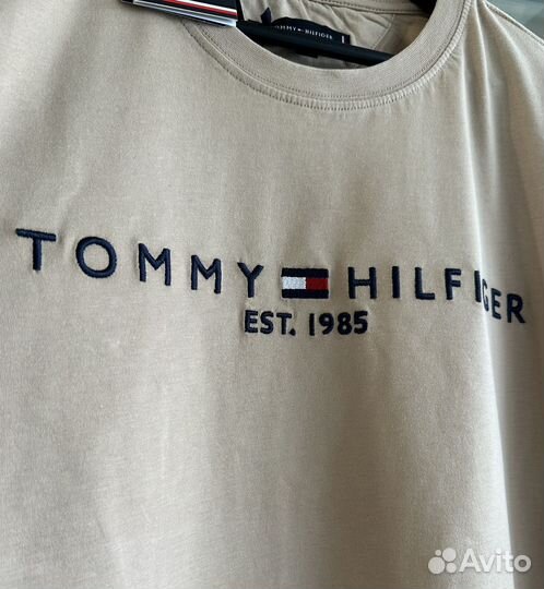 Футболка мужская Tommy hilfiger бежевая Новая