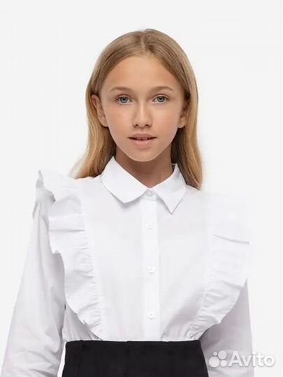 Рубашка белая школьная Gloria Jeans