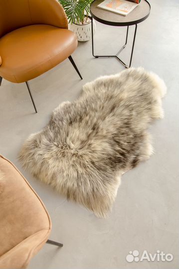 Накидка из овчины с длинным ворсом для интерьера