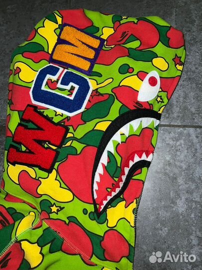 A bathing APE Sta Camo Shark Zip Hoodie