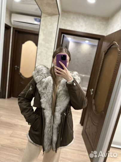 Парка с нутуральным мехом песца