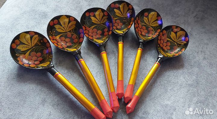 Деревянные ложки хохлома СССР