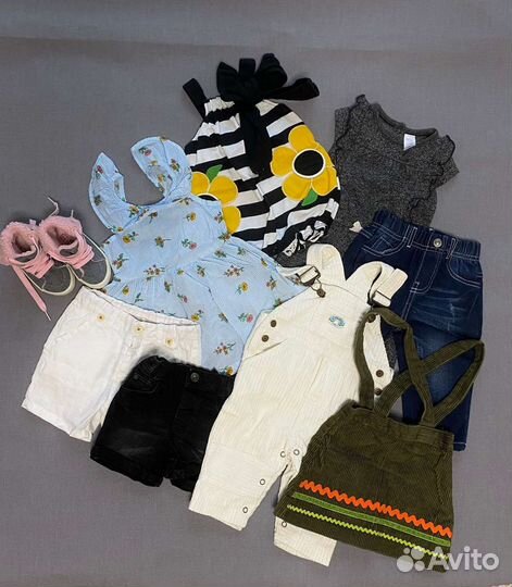 Пакет одежды для девочки 74 80 подарок кеды