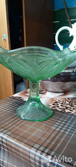 Ваза конфетница цветное стекло СССР