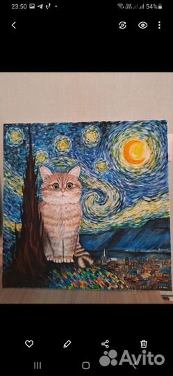 Картина интерьерная с Вашим котиком на заказ акрил