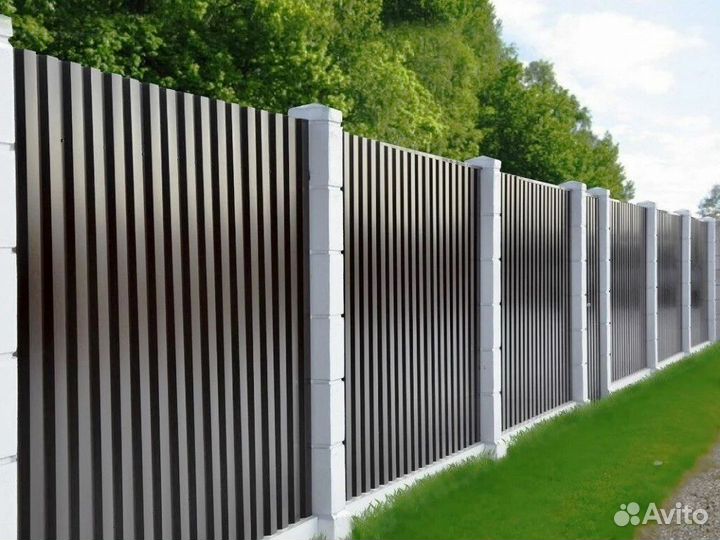 Заборы из профнастила, евроштакетника, 3D
