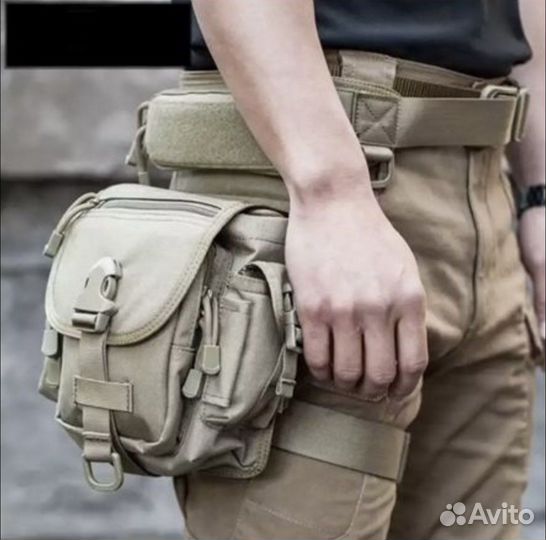Тактическая поясная сумка (мультикам, олива)