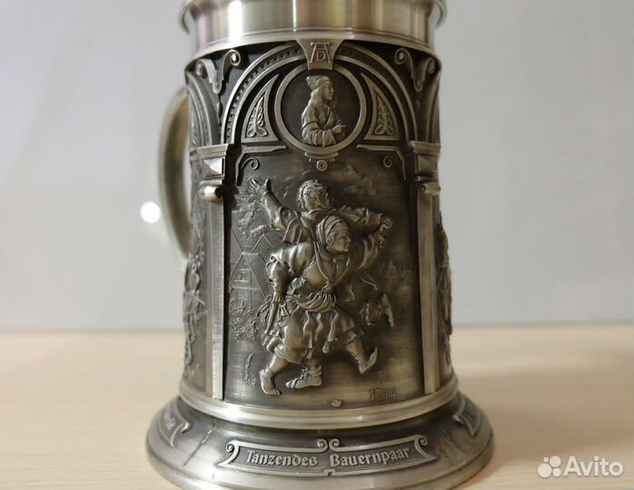 Кружка пивная оловянная коллекционная. Германия